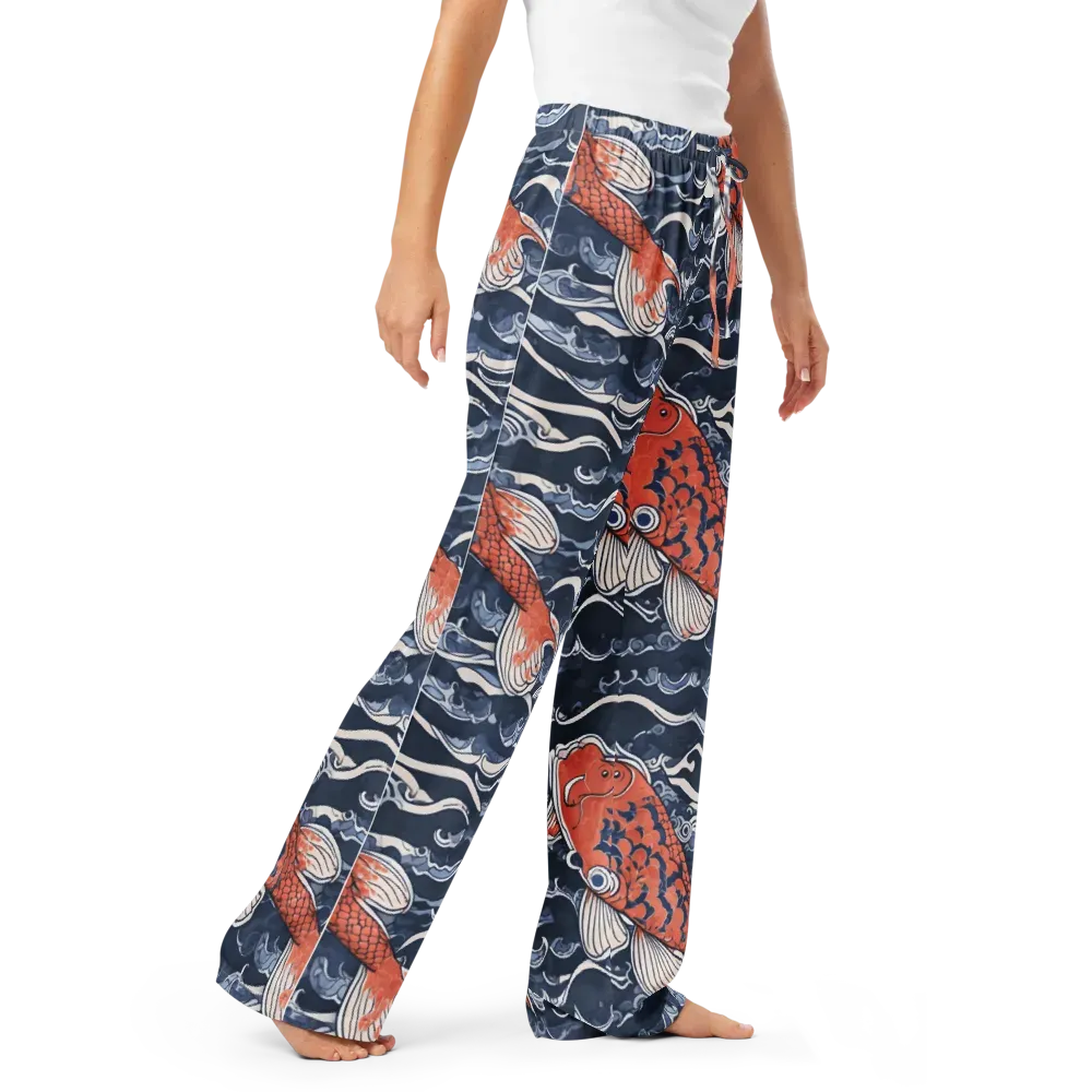 Vermilion Tide on Women's Pajama Pants — Right Front
