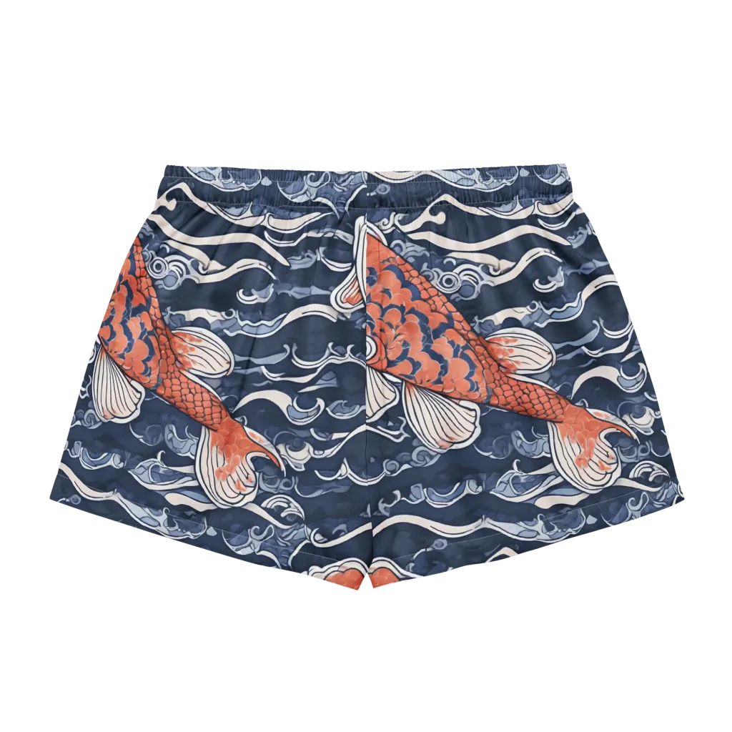 Vermilion Tide on Women's Pajama Shorts — Back