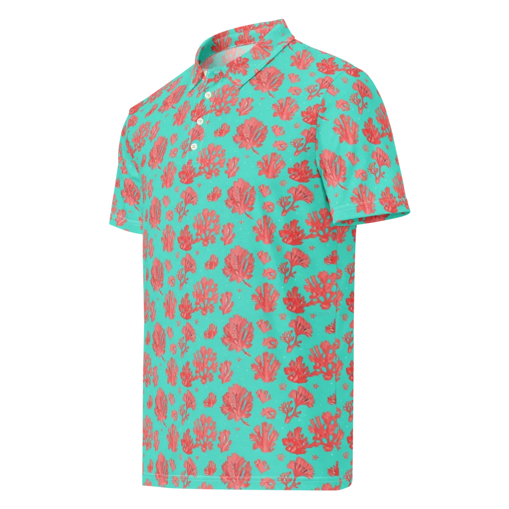 Reef Garden on Men's Slim Fit Polo Shirt — Left Front
