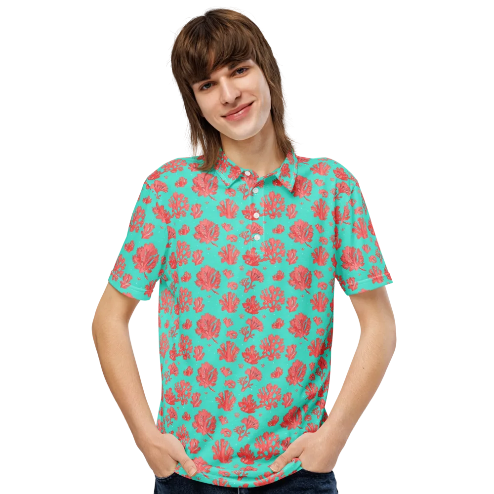 Reef Garden on Men's Slim Fit Polo Shirt — Front