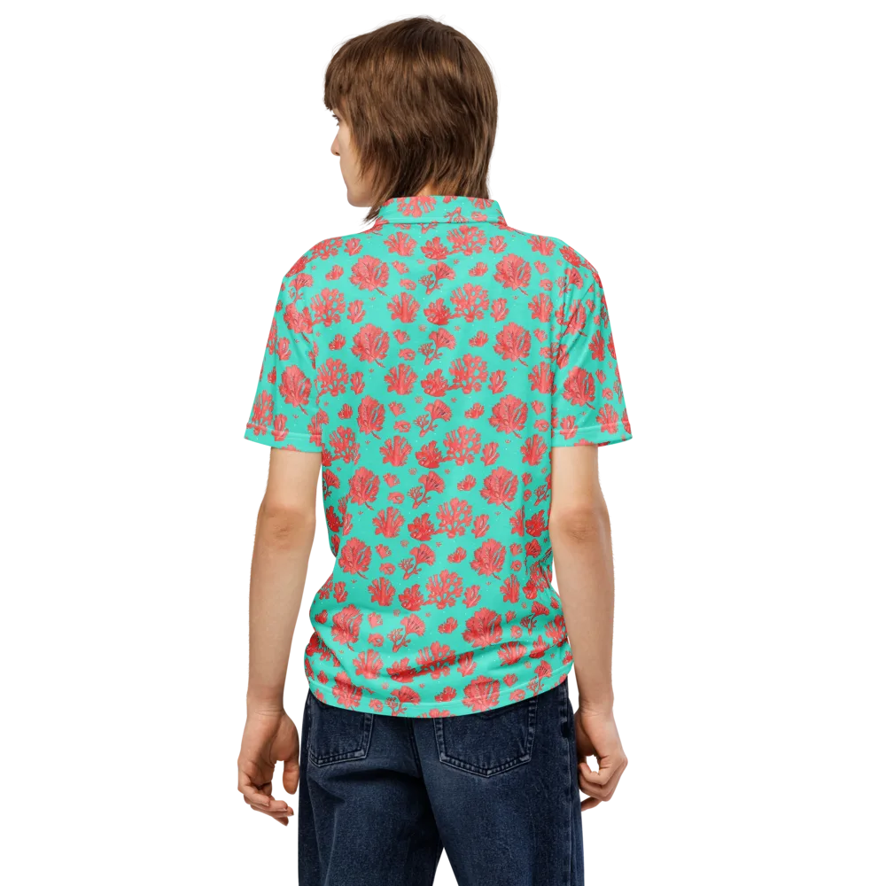 Reef Garden on Men's Slim Fit Polo Shirt — Back