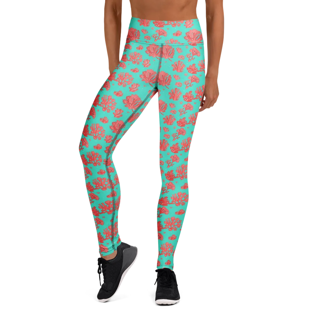 Reef Garden on Yoga Leggings — Front
