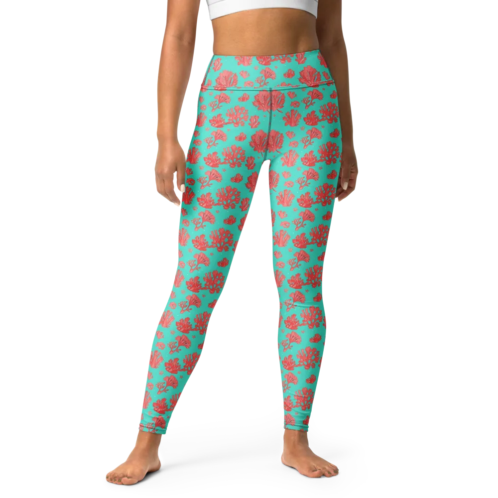 Reef Garden on Yoga Leggings — Front