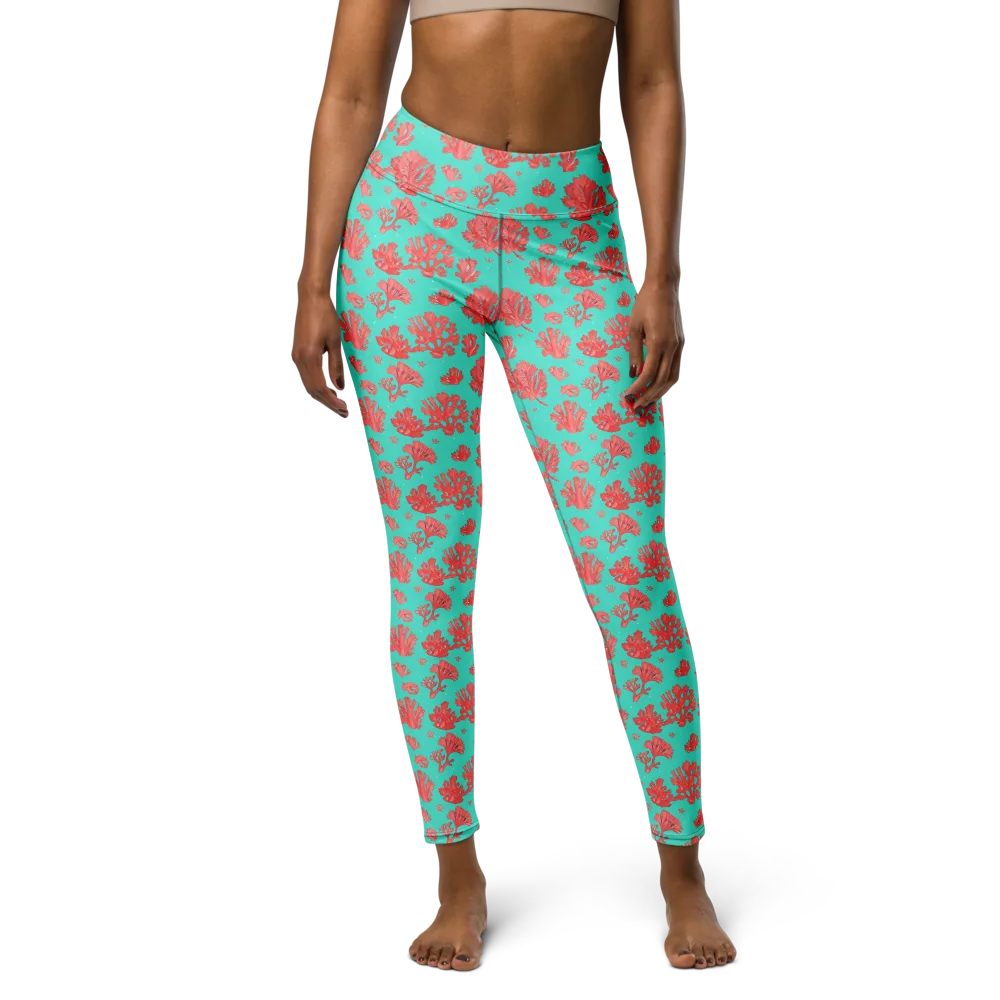 Reef Garden on Yoga Leggings — Front