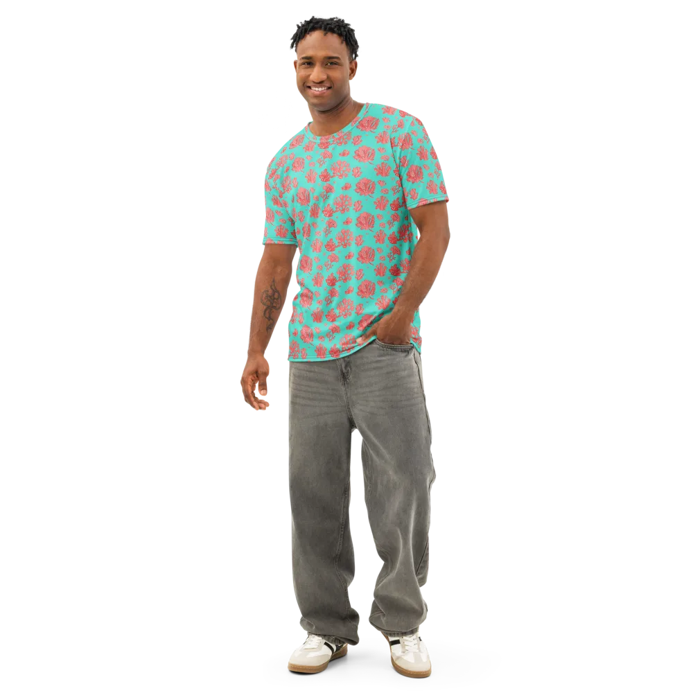 Reef Garden on Men's Cotton Crew Neck T-Shirt — Front