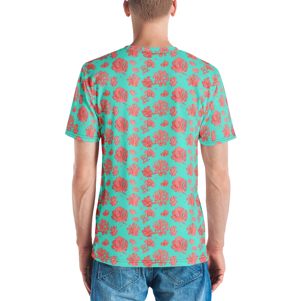 Reef Garden on Men's Crew Neck T-Shirt — Back