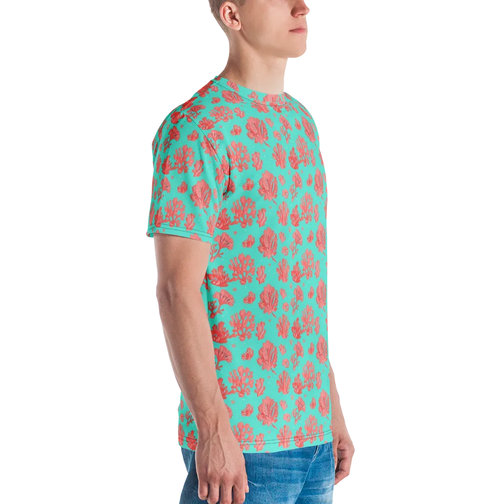 Reef Garden on Men's Crew Neck T-Shirt — Right