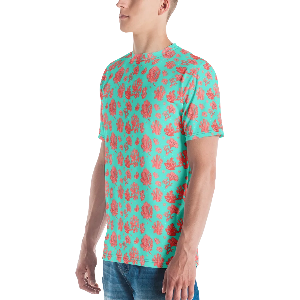 Reef Garden on Men's Crew Neck T-Shirt — Left