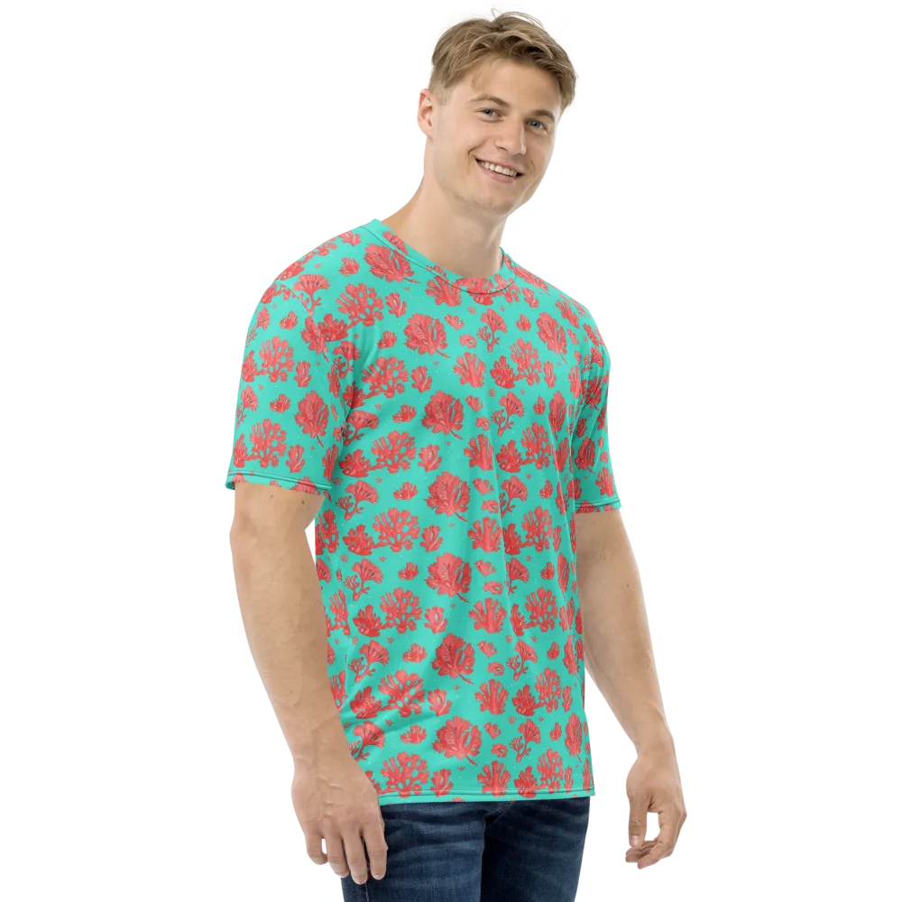 Reef Garden on Men's Crew Neck T-Shirt — Right