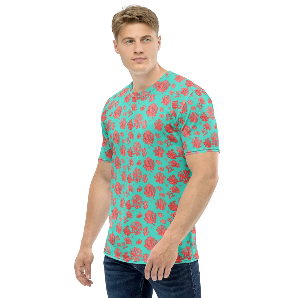 Reef Garden on Men's Crew Neck T-Shirt — Left