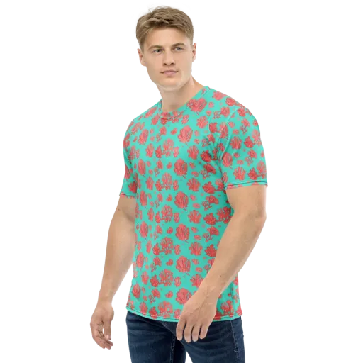 Reef Garden on a Men's Crew Neck T-Shirt
