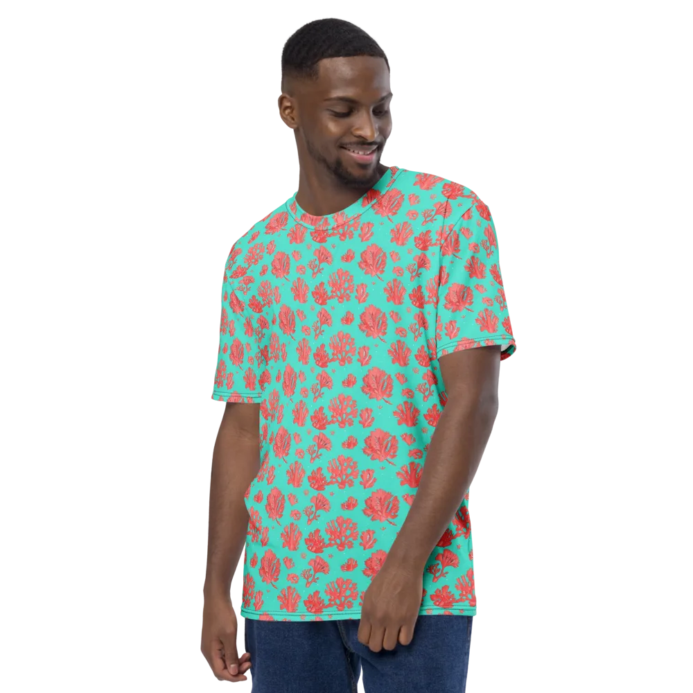 Reef Garden on Men's Crew Neck T-Shirt — Left