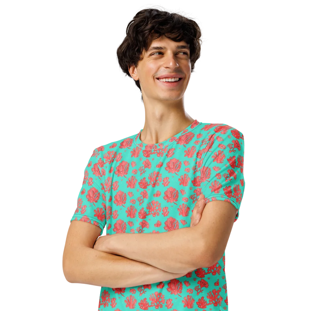 Reef Garden on Men's Crew Neck T-Shirt — Left Front