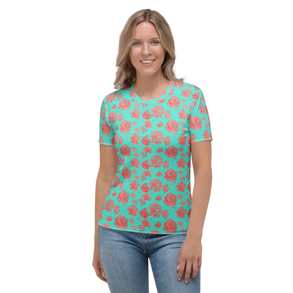 Reef Garden on Women's Crew Neck T-Shirt — Front