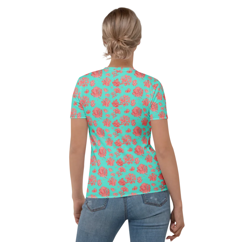 Reef Garden on Women's Crew Neck T-Shirt — Back