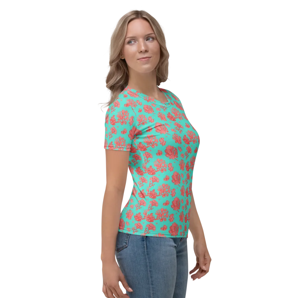 Reef Garden on Women's Crew Neck T-Shirt — Right