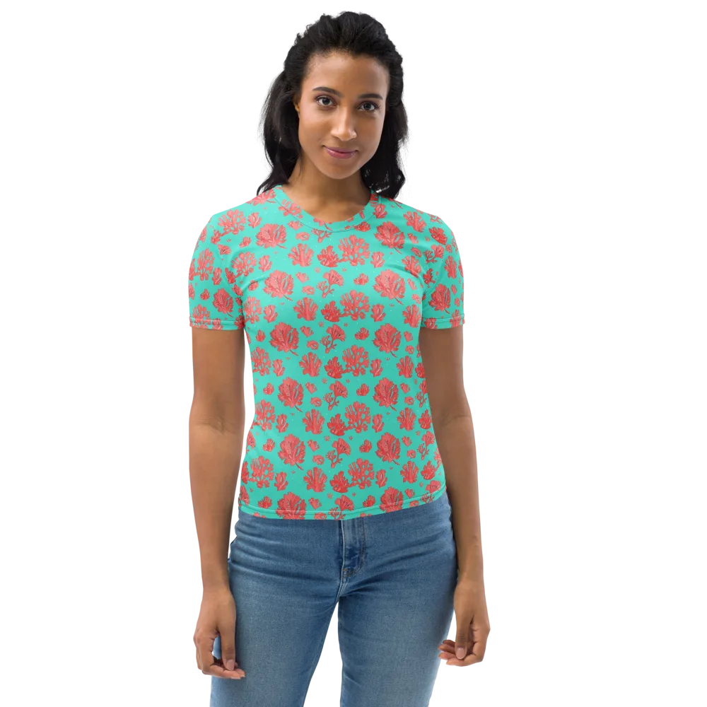 Reef Garden on Women's Crew Neck T-Shirt — Front