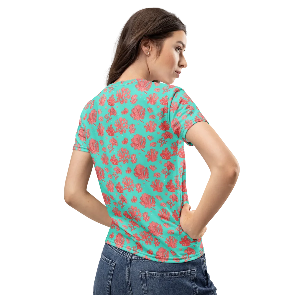 Reef Garden on Women's Crew Neck T-Shirt — Back