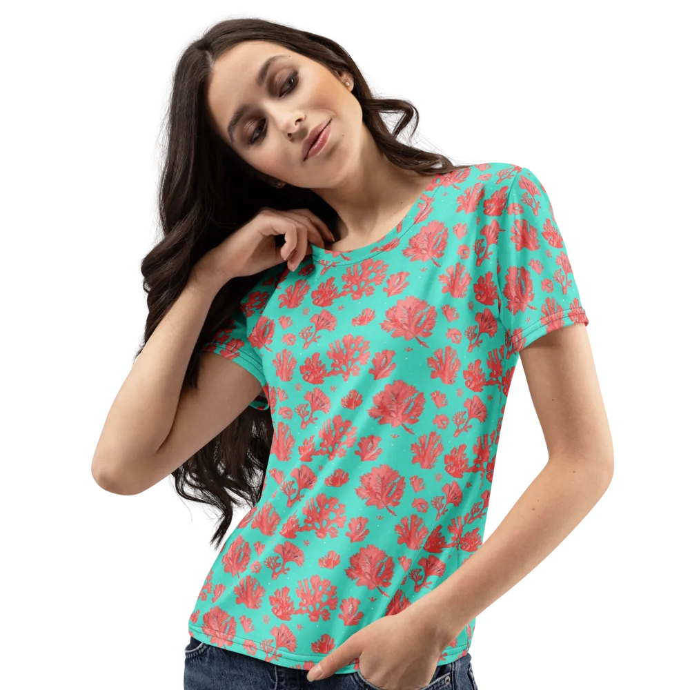Reef Garden on Women's Crew Neck T-Shirt — Left Front