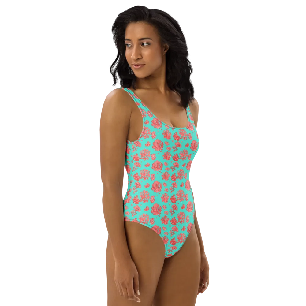 Reef Garden on One-Piece Swimsuit — Right