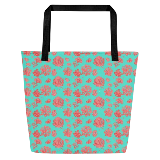 Reef Garden on a Large Tote Bag W/ Pocket