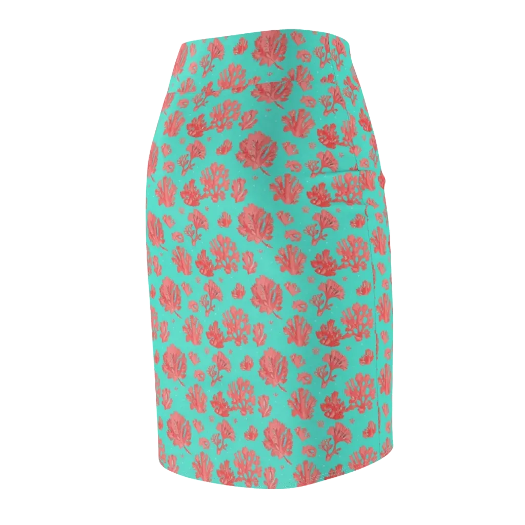 Reef Garden on Pencil Skirt — Back Side