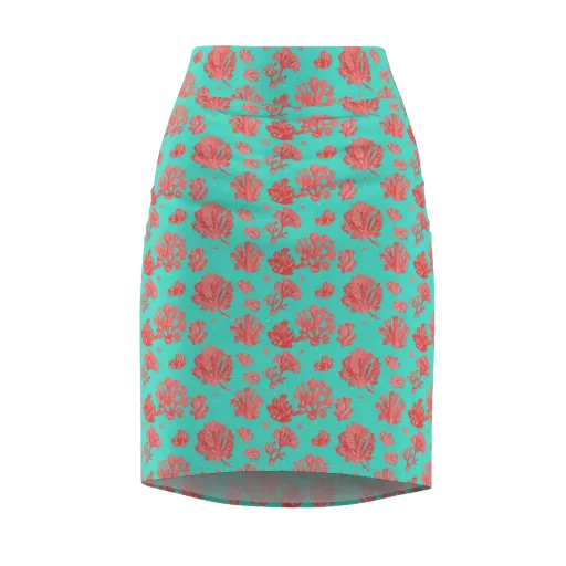 Reef Garden on a Pencil Skirt