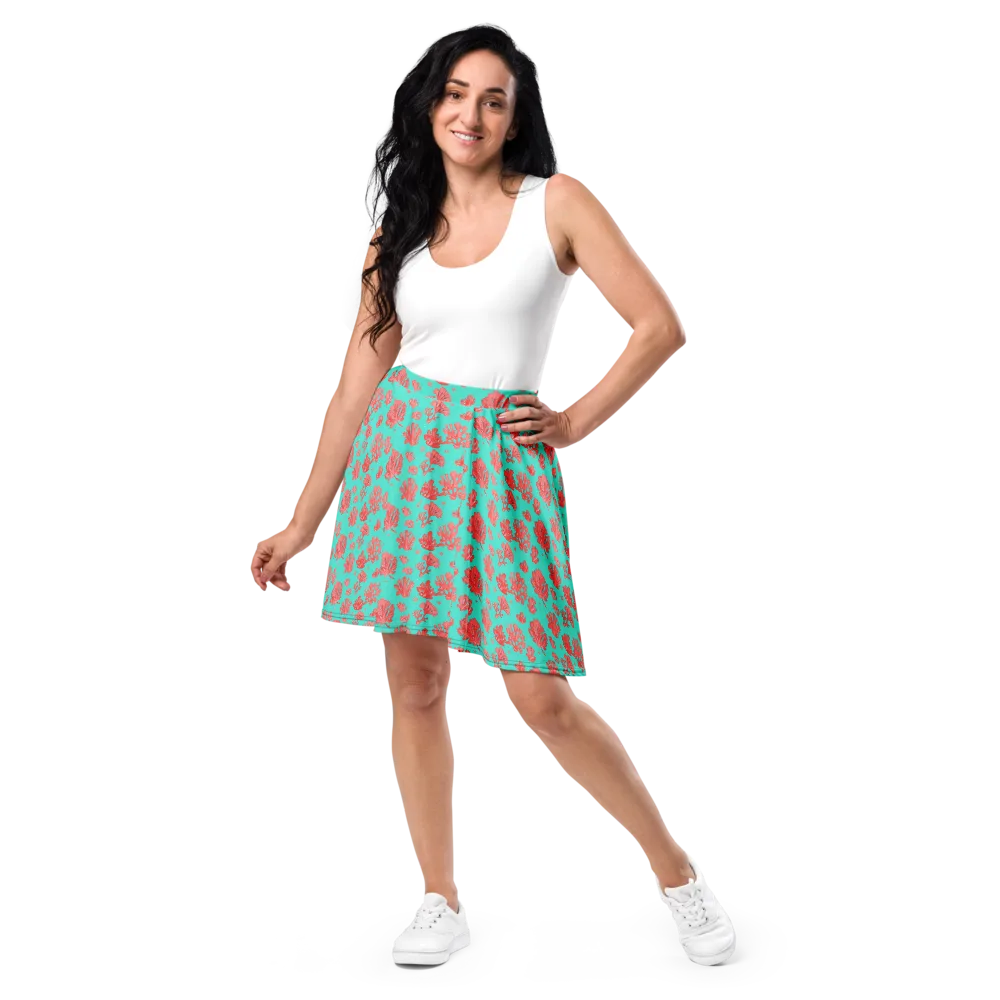 Reef Garden on Skater Skirt — Front