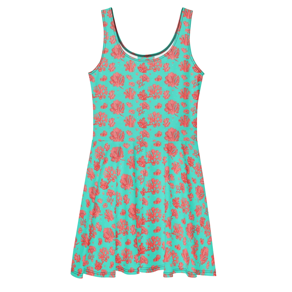 Reef Garden on Skater Dress — Front