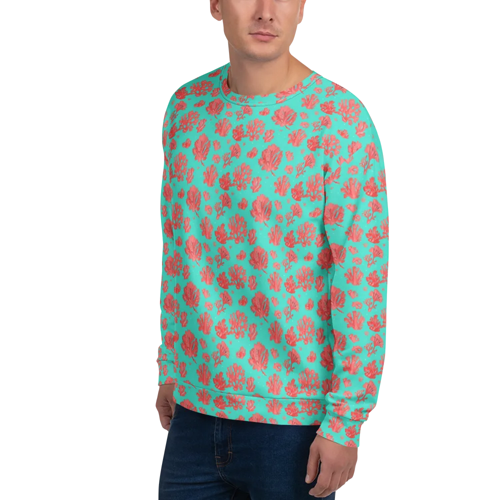 Reef Garden on Sweatshirt — Left Front