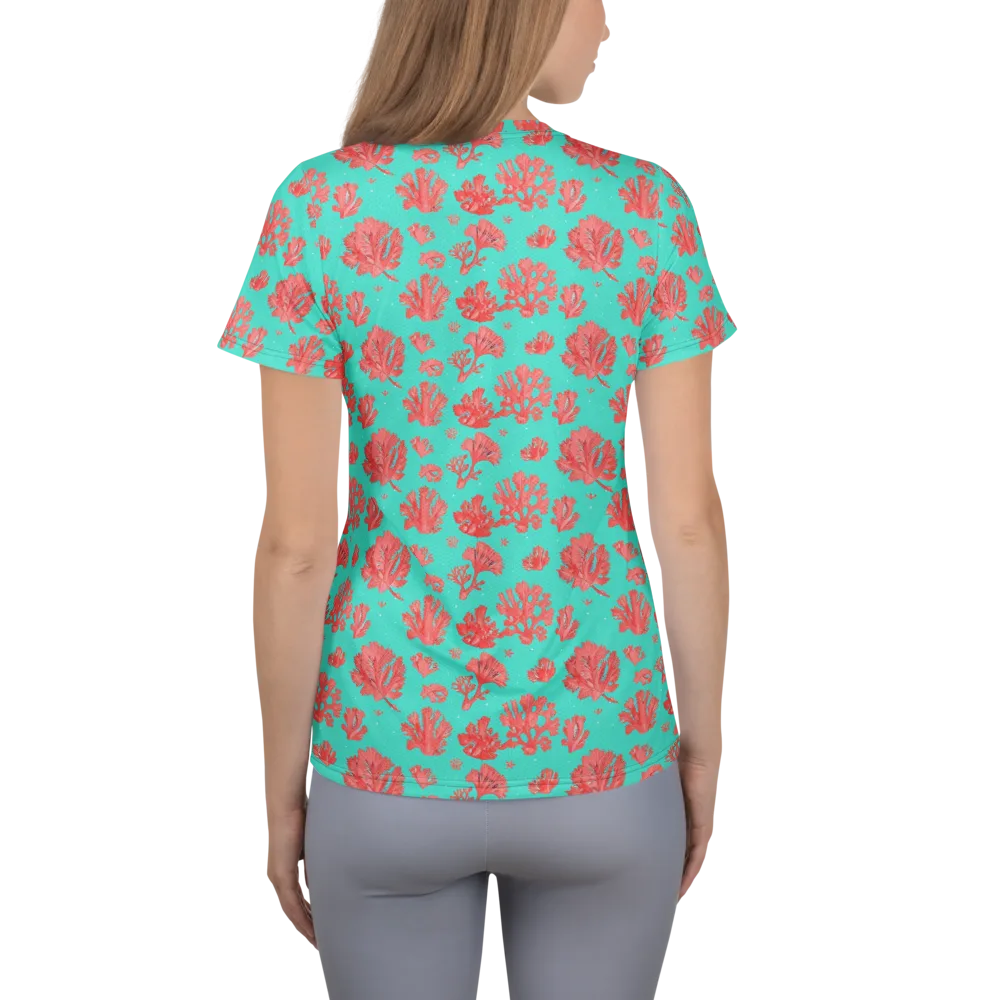 Reef Garden on Women's Athletic T-Shirt — Back