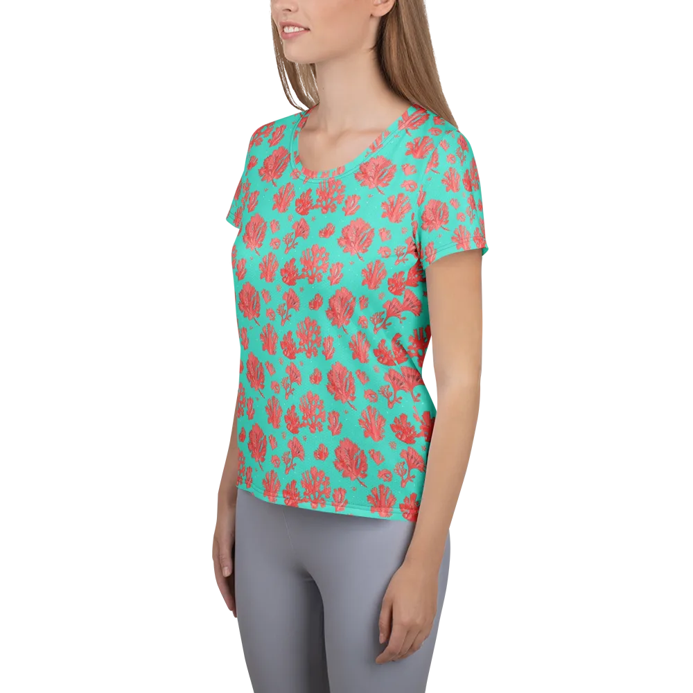 Reef Garden on Women's Athletic T-Shirt — Left