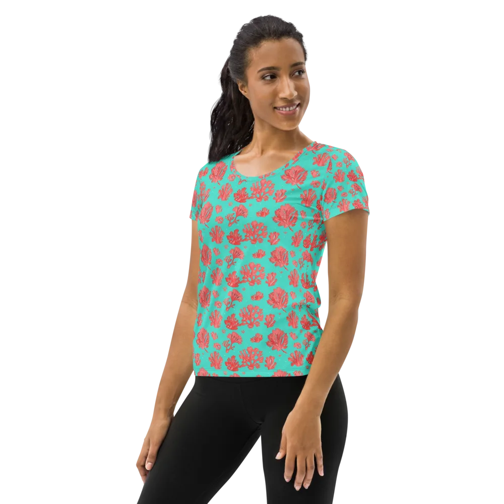 Reef Garden on Women's Athletic T-Shirt — Left