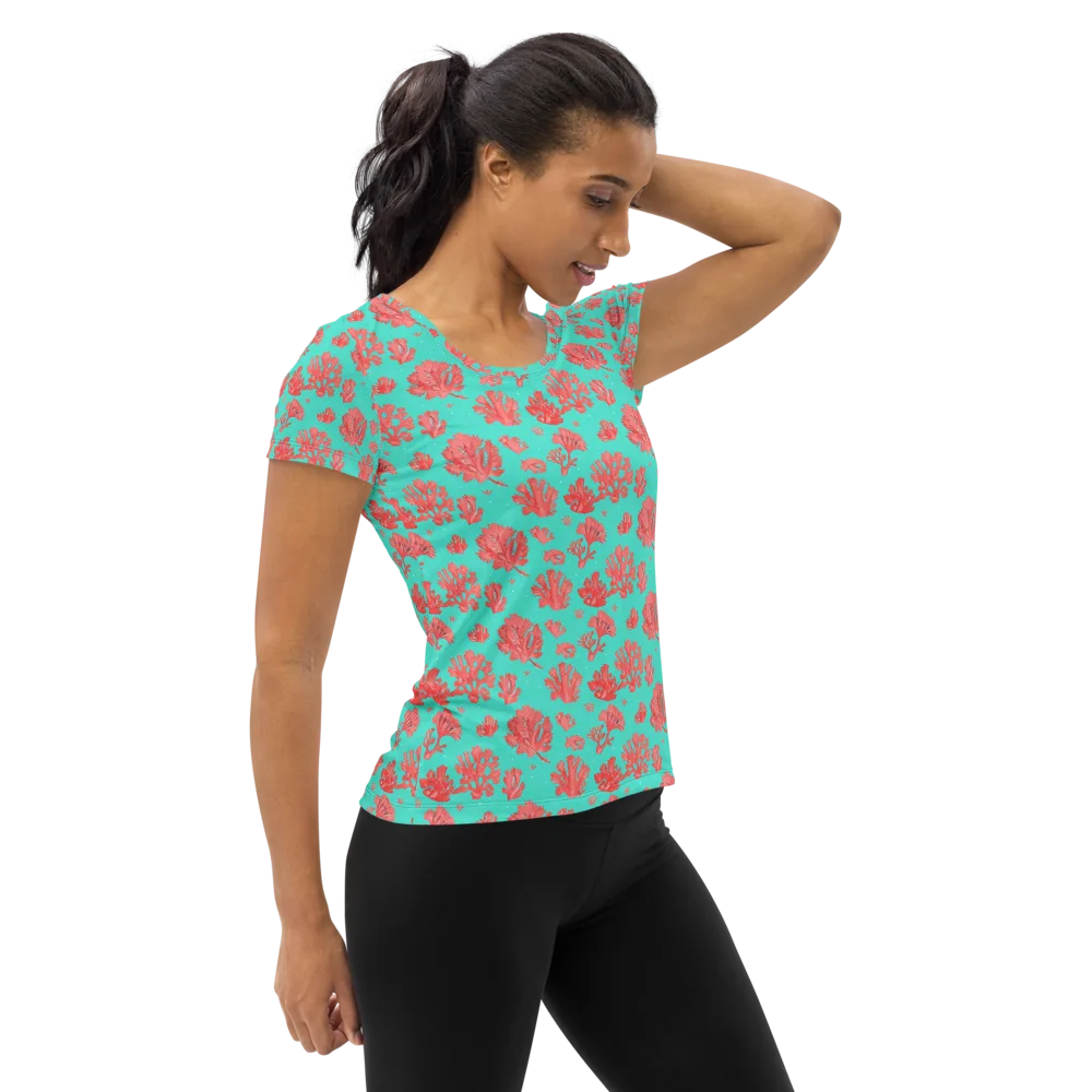 Reef Garden on Women's Athletic T-Shirt — Right