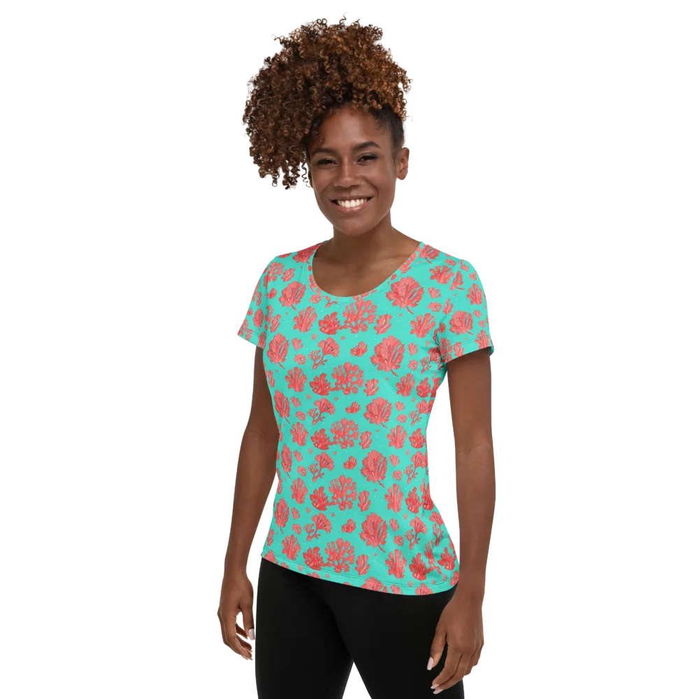 Reef Garden on Women's Athletic T-Shirt — Left
