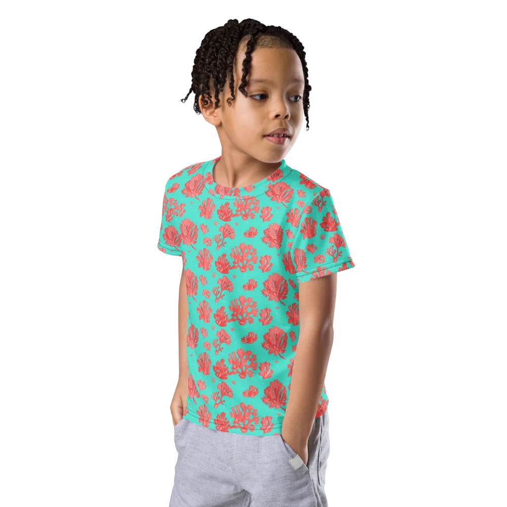 Reef Garden on Kids Crew Neck T-Shirt — Left Front