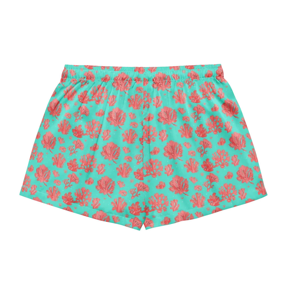 Reef Garden on Women's Pajama Shorts — Back