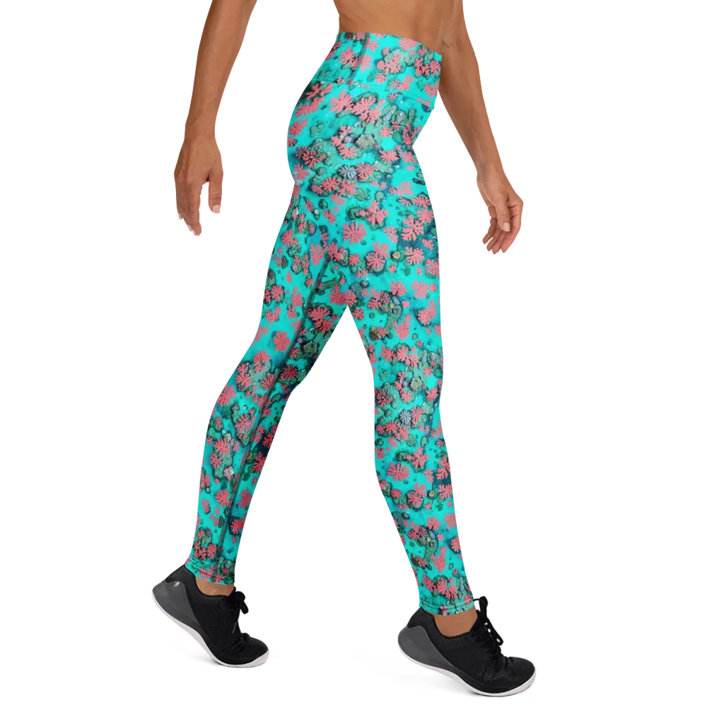 Coral Mirage on Yoga Leggings — Right