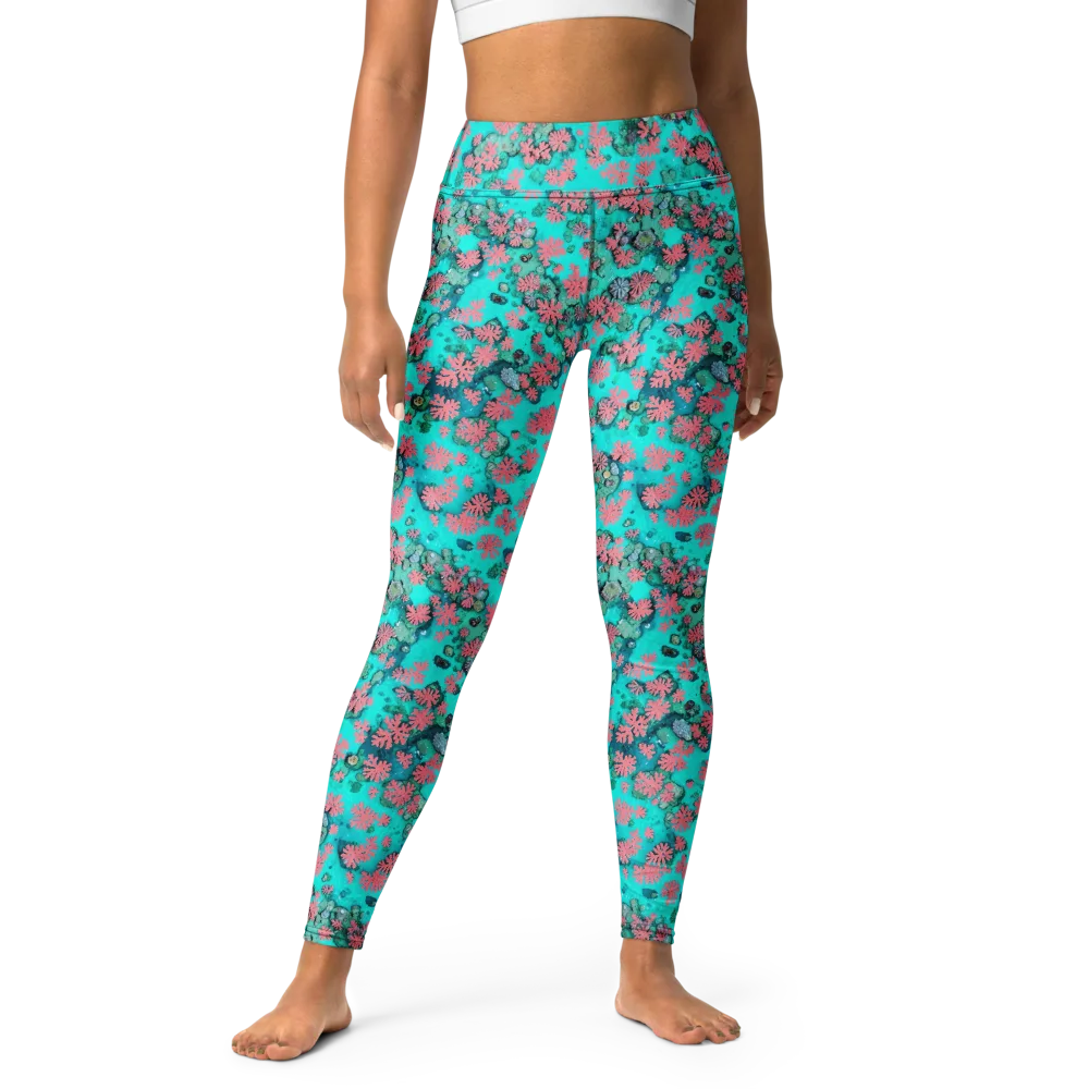 Coral Mirage on Yoga Leggings — Front