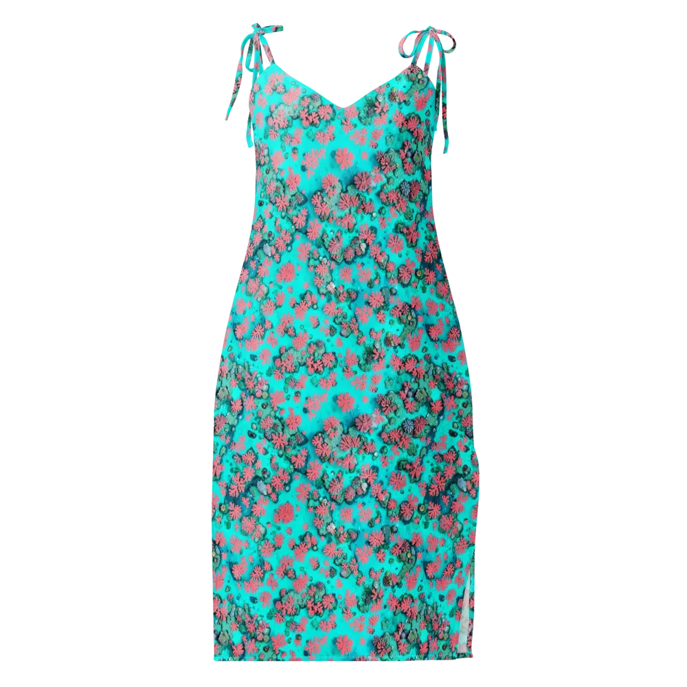 Coral Mirage on Slip Dress — Front