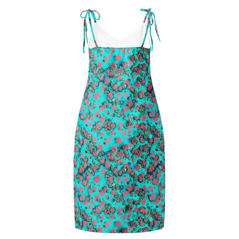 Coral Mirage on Slip Dress — Back