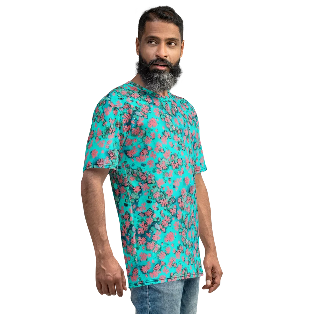 Coral Mirage on Men's Crew Neck T-Shirt — Right