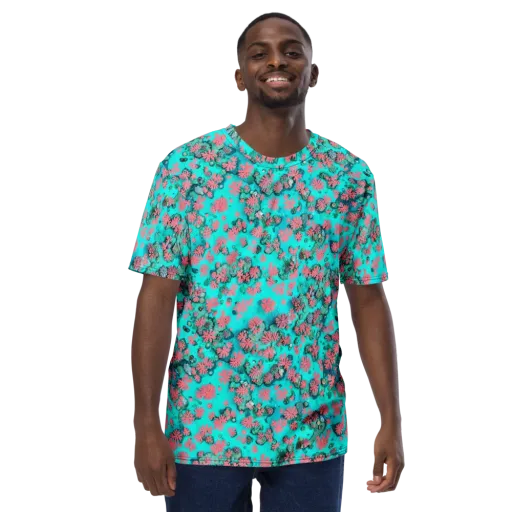 Coral Mirage on a Men's Crew Neck T-Shirt