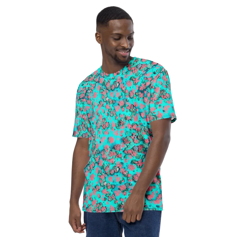 Coral Mirage on Men's Crew Neck T-Shirt — Left