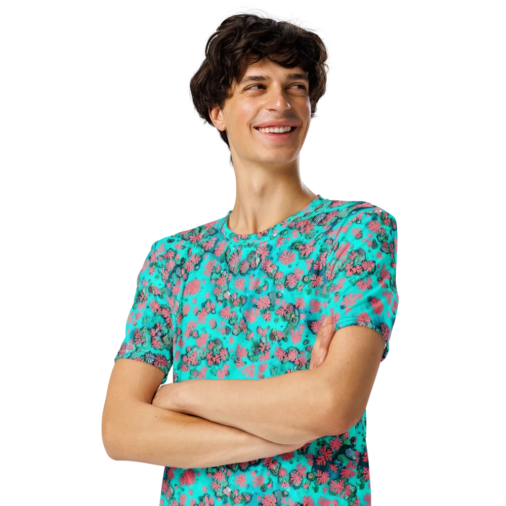 Coral Mirage on Men's Crew Neck T-Shirt — Left Front