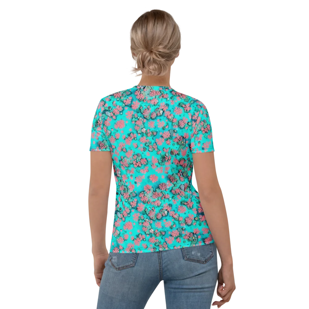 Coral Mirage on Women's Crew Neck T-Shirt — Back
