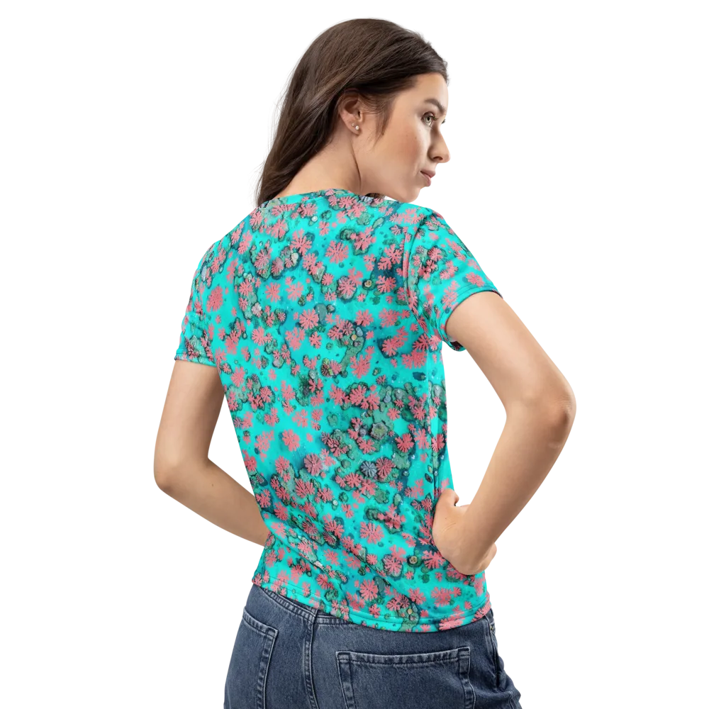 Coral Mirage on Women's Crew Neck T-Shirt — Back