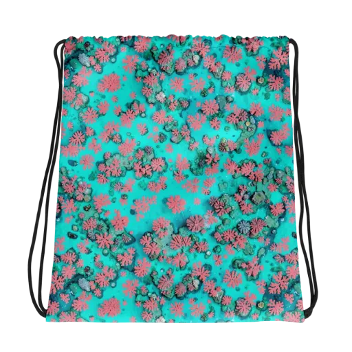 Coral Mirage on a Drawstring Bag