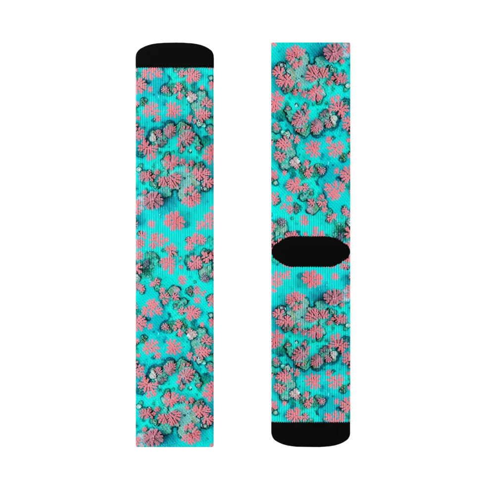 Coral Mirage on Socks — Right Sock