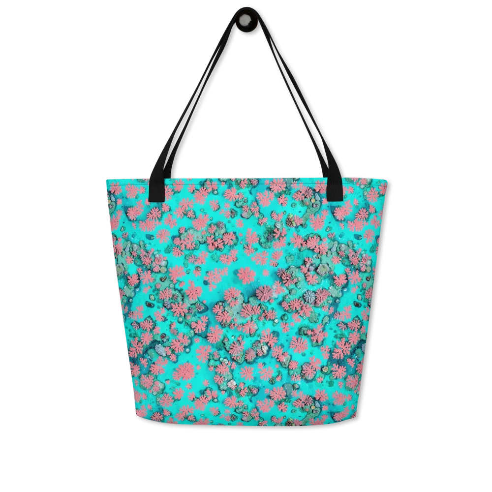 Coral Mirage on Large Tote Bag W/ Pocket — Front